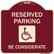 Signmission Reserved Parking W/ Handicap Considerate Heavy-Gauge Aluminum Sign, 18" x 18", BU-1818-22995 A-DES-BU-1818-22995 - alternate 1